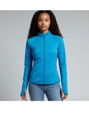 Nike Women's Blue Full-Zip Lightweight  Running Jacket - M